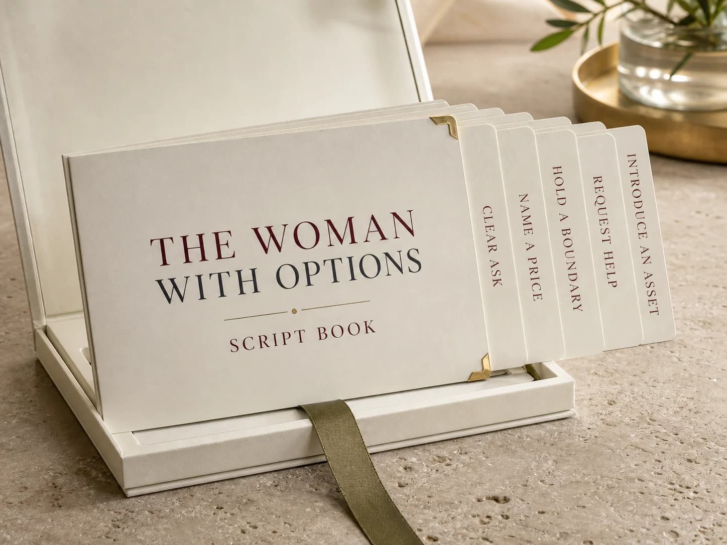 The Woman With Options collection of practical script cards